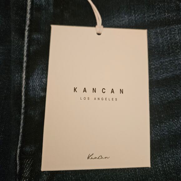 NEW KanCan Skinny Stretch Jeans Dark Blue Wash Distressed High Rise Size 11/29 - Picture 9 of 10